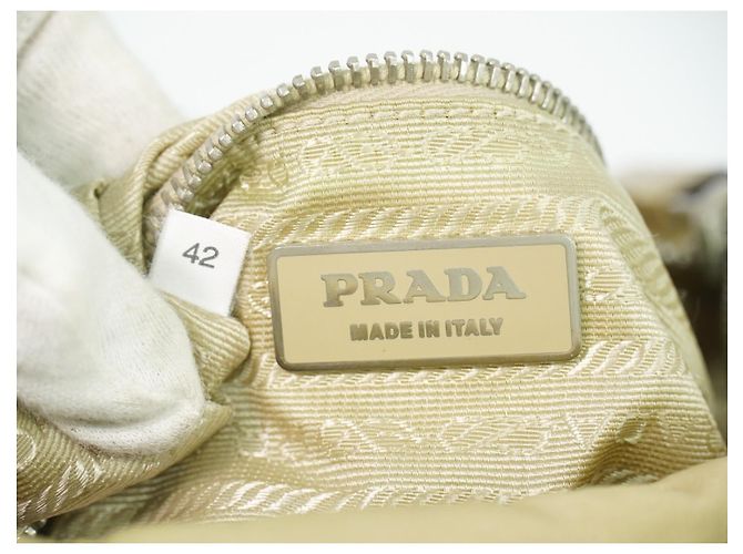 Sac Messager Prada Buckle Tessuto Small Beige - vue 4