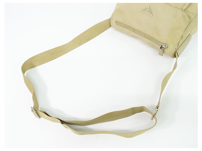 Sac Messager Prada Buckle Tessuto Small Beige - vue 5