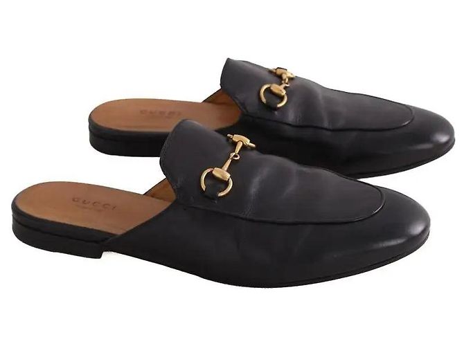 Mules Gucci de cuero negro - vista 3