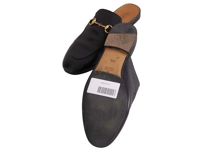 Mules Gucci de cuero negro - vista 6