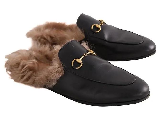 Mules Gucci de cuero negro - vista 3