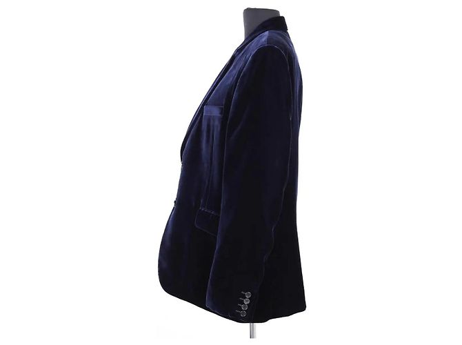 Autre Marque Fato Saint Laurent em veludo azul marinho - vista 3
