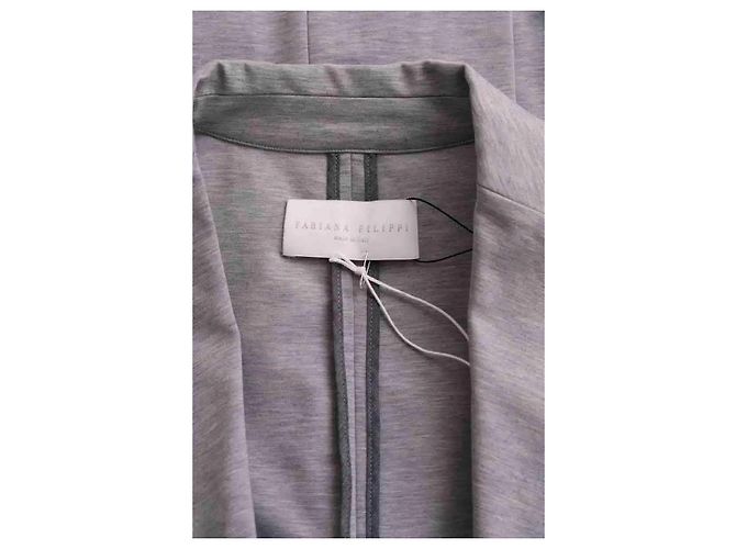Blazer Fabiana Filippi de algodón gris - vista 5