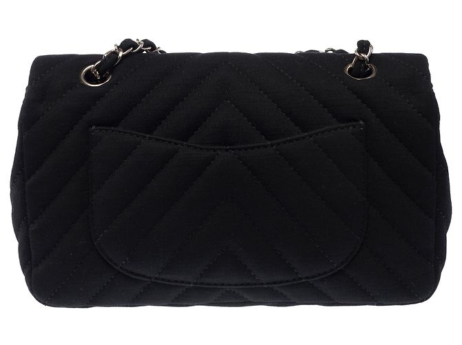 Bolsa CHANEL Timeless/Classique em Algodão Preto - 103937 - vista 3