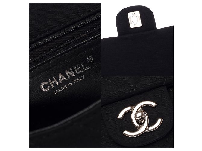 Bolsa CHANEL Timeless/Classique em Algodão Preto - 103937 - vista 6