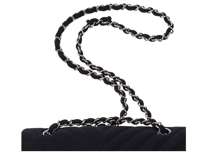 Bolsa CHANEL Timeless/Classique em Algodão Preto - 103937 - vista 9