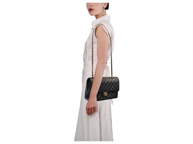 CHANEL Timeless/Classique Tasche aus schwarzem Leder - 103967 - Ansicht 11