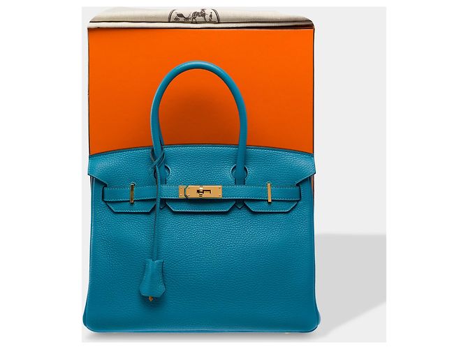 Hermès mala HERMES Birkin 30 em Couro Azul - 103950 - vista 2