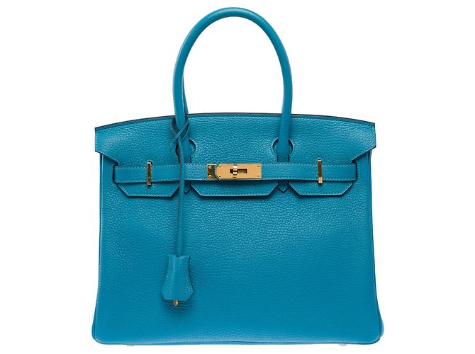 Hermès mala HERMES Birkin 30 em Couro Azul - 103950 - vista 3