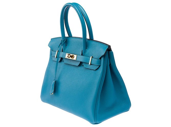 Hermès mala HERMES Birkin 30 em Couro Azul - 103950 - vista 5