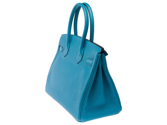 Hermès mala HERMES Birkin 30 em Couro Azul - 103950 - vista 6