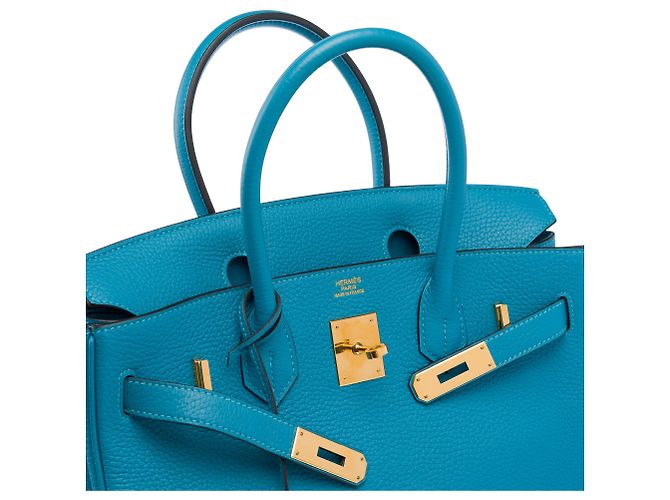 Hermès mala HERMES Birkin 30 em Couro Azul - 103950 - vista 7