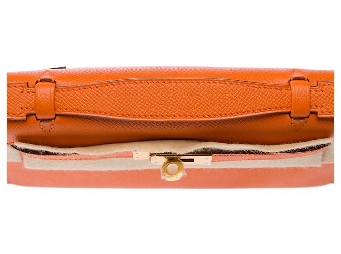 Hermès Borsa HERMES Kelly Mini in Pelle Arancione - 103959 - vista 11