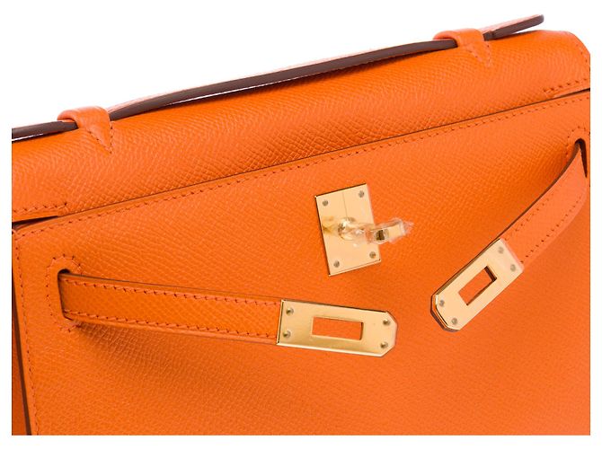 Hermès Borsa HERMES Kelly Mini in Pelle Arancione - 103959 - vista 7