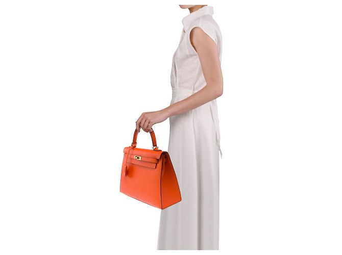 Hermès Bolsa HERMES Kelly 25 em Couro Laranja - 103948 - vista 13