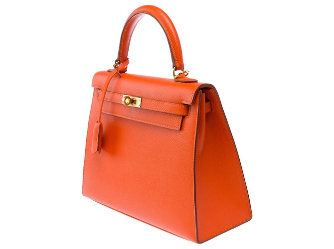 Hermès Bolsa HERMES Kelly 25 em Couro Laranja - 103948 - vista 5