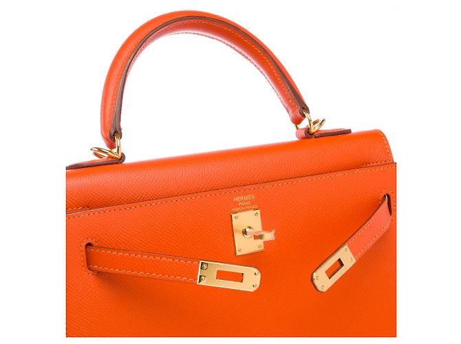 Hermès Bolsa HERMES Kelly 25 em Couro Laranja - 103948 - vista 7