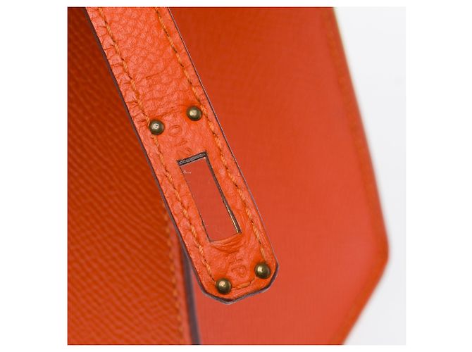 Hermès Bolsa HERMES Kelly 25 em Couro Laranja - 103948 - vista 8