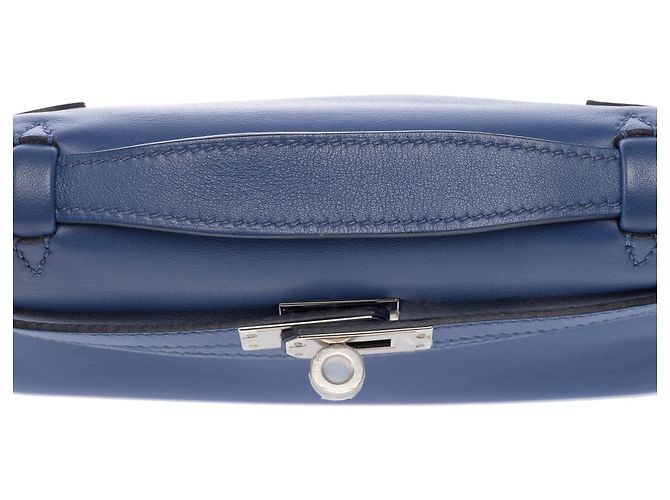 Hermès Borsa HERMES Kelly Mini in Pelle Blu - 103945 - vista 11