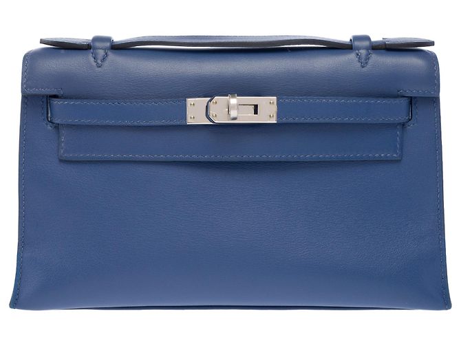 Hermès Borsa HERMES Kelly Mini in Pelle Blu - 103945 - vista 3