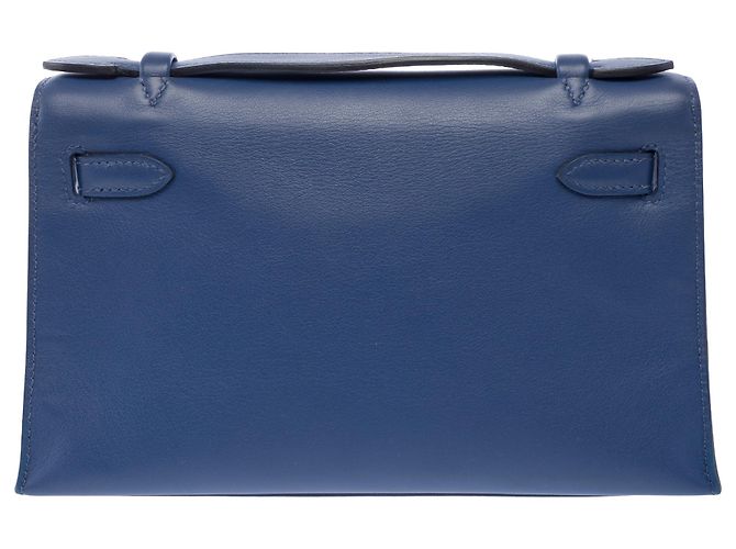 Hermès Borsa HERMES Kelly Mini in Pelle Blu - 103945 - vista 4