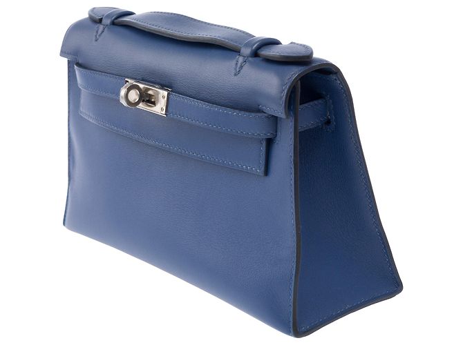 Hermès Borsa HERMES Kelly Mini in Pelle Blu - 103945 - vista 5