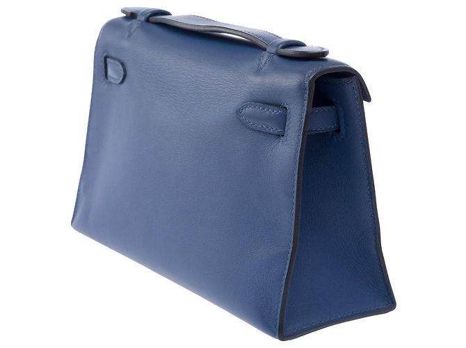 Hermès Borsa HERMES Kelly Mini in Pelle Blu - 103945 - vista 6
