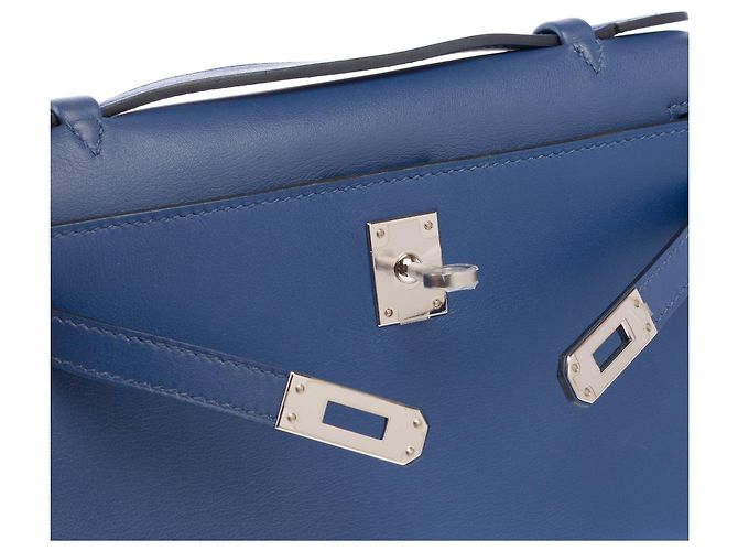 Hermès Borsa HERMES Kelly Mini in Pelle Blu - 103945 - vista 7