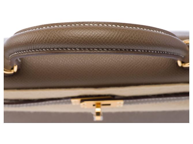 Hermès Borsa HERMES Kelly 25 in Pelle Étoupe - 103951 Taupe - vista 10