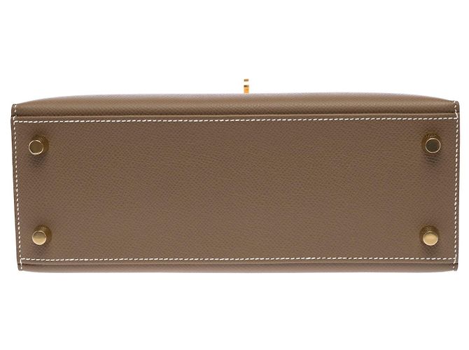 Hermès Borsa HERMES Kelly 25 in Pelle Étoupe - 103951 Taupe - vista 11