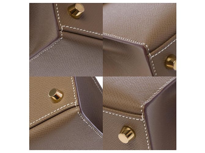 Hermès Borsa HERMES Kelly 25 in Pelle Étoupe - 103951 Taupe - vista 12