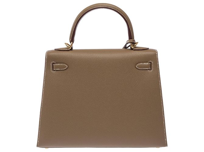 Hermès Borsa HERMES Kelly 25 in Pelle Étoupe - 103951 Taupe - vista 4