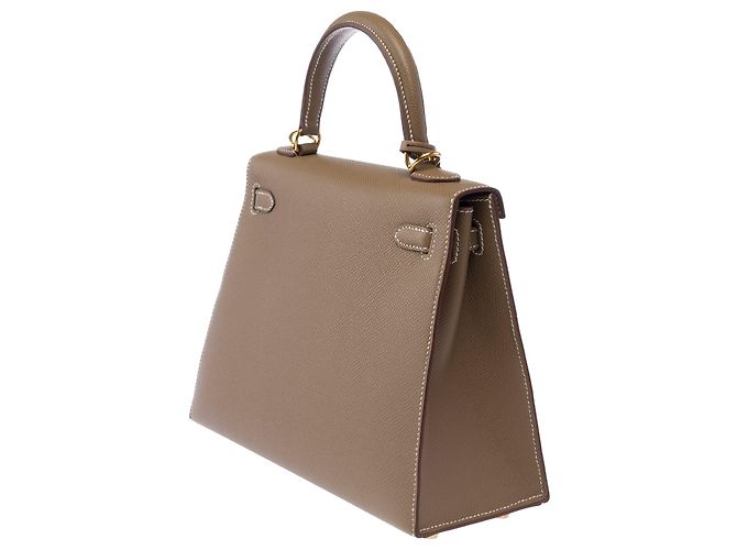 Hermès Borsa HERMES Kelly 25 in Pelle Étoupe - 103951 Taupe - vista 6