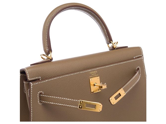 Hermès Borsa HERMES Kelly 25 in Pelle Étoupe - 103951 Taupe - vista 7