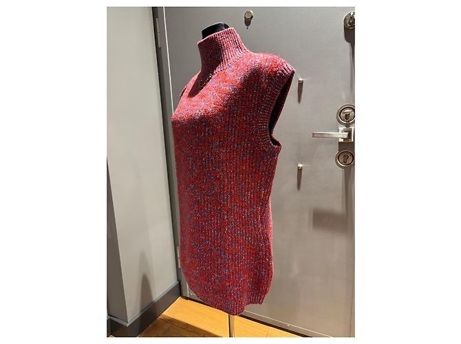 Louis Vuitton Top de Punto sin Mangas con Cuello Alto y Dije LV Blanco Roja Azul - vista 11