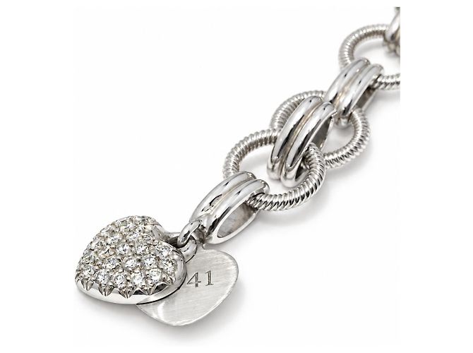 Collana Wellendorff Sonnenglanzknoten Oro Bianco 750/18K Brillanti Rivière 40 cm - vista 2