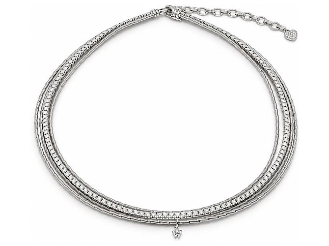 Collana Wellendorff Sonnenglanzknoten Oro Bianco 750/18K Brillanti Rivière 40 cm - vista 5