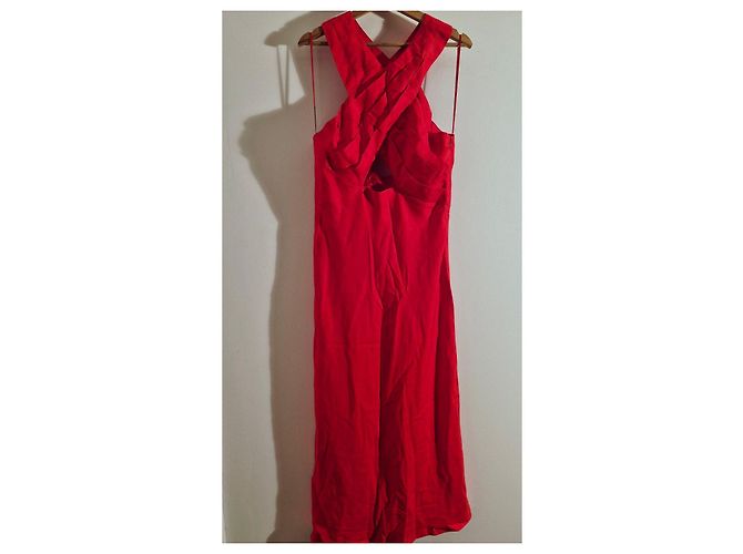 Sandro Langes rotes Kleid - Ansicht 6