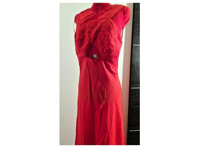 Sandro Langes rotes Kleid - Ansicht 9