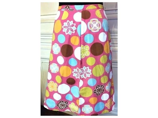 Autre Marque Willow Blossom Baumwollrock mit bunten Punkten Braun Pink Weiß Blau Grün Gelb - Ansicht 2