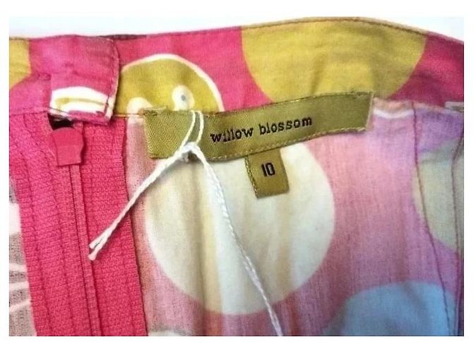 Autre Marque Willow Blossom Baumwollrock mit bunten Punkten Braun Pink Weiß Blau Grün Gelb - Ansicht 6