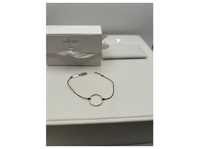 Redline Bracciale in cordoncino con cerchio in oro grigio 750/00 Argento - vista 2