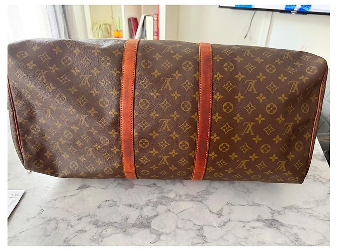 Louis Vuitton Borsa da viaggio Keepall 60 in tela Monogram Marrone Monogramma - vista 3