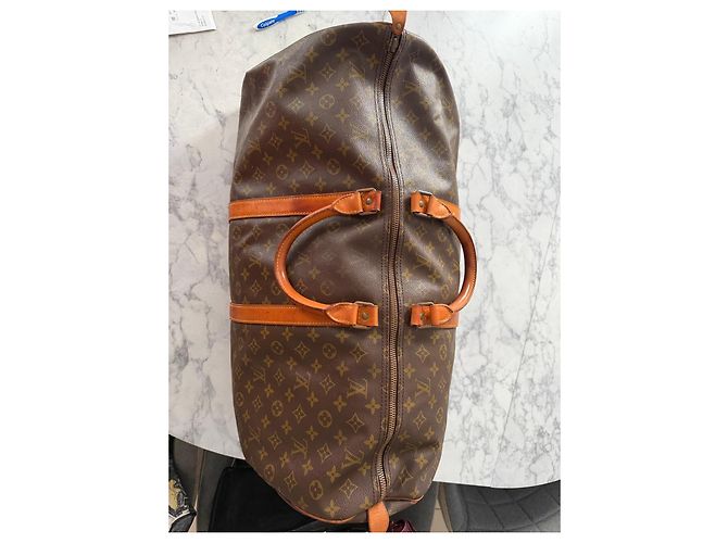 Louis Vuitton Borsa da viaggio Keepall 60 in tela Monogram Marrone Monogramma - vista 7