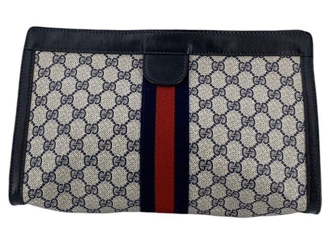 Gucci Clutch Beauty Case Ophidia Large Monogram Blu Vintage - vista 3