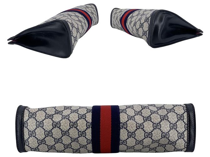 Gucci Clutch Beauty Case Ophidia Large Monogram Blu Vintage - vista 4