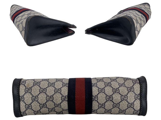 Gucci Vintage Blue Monogram Medium Ophidia Cosmetic Bag Clutch Blau - Ansicht 4