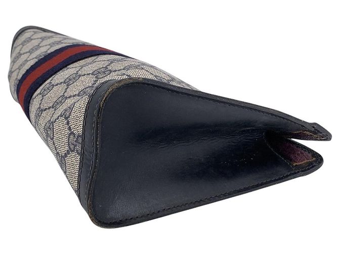 Gucci Vintage Blue Monogram Medium Ophidia Cosmetic Bag Clutch Blau - Ansicht 8
