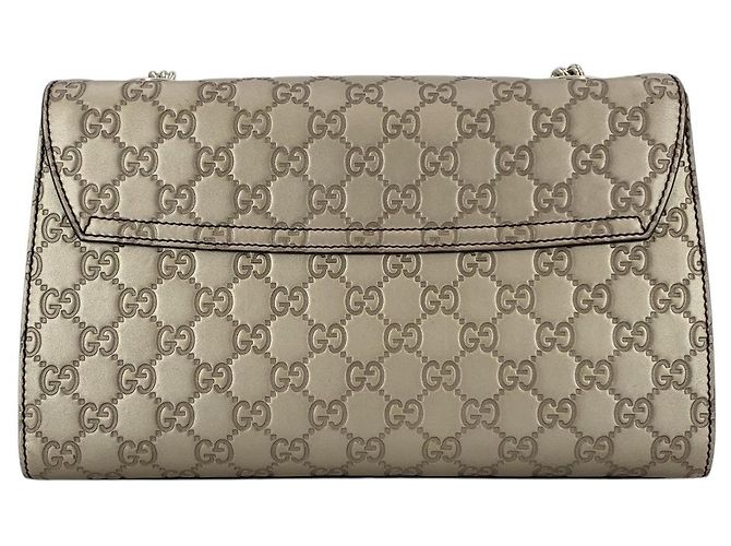 Gucci Bolsa de Ombro Emily em Couro Microssima Tom Dourado com Corrente - vista 3