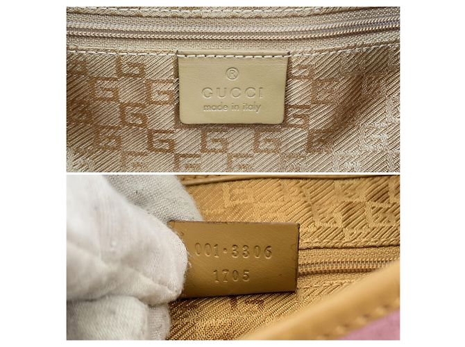 Gucci Borsa a tracolla Jackie Hobo in camoscio lilla e pelle tan Porpora - vista 6